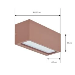 Lucande Eckige Außenwandleuchte Bente, Rostfarben -Lucande 9616023 4