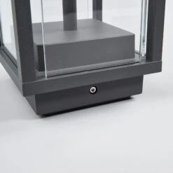 Lucande Gläserne Sockellampe Annalea, Grafitgrau -Lucande 9616111 5