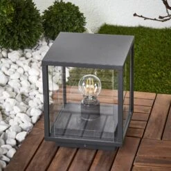 Lucande Eckige Sockellampe Annalea Mit Glasscheiben -Lucande 9616113 2