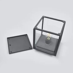 Lucande Eckige Sockellampe Annalea Mit Glasscheiben -Lucande 9616113 5