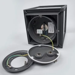 Lucande Eckige Sockellampe Annalea Mit Glasscheiben -Lucande 9616113 7