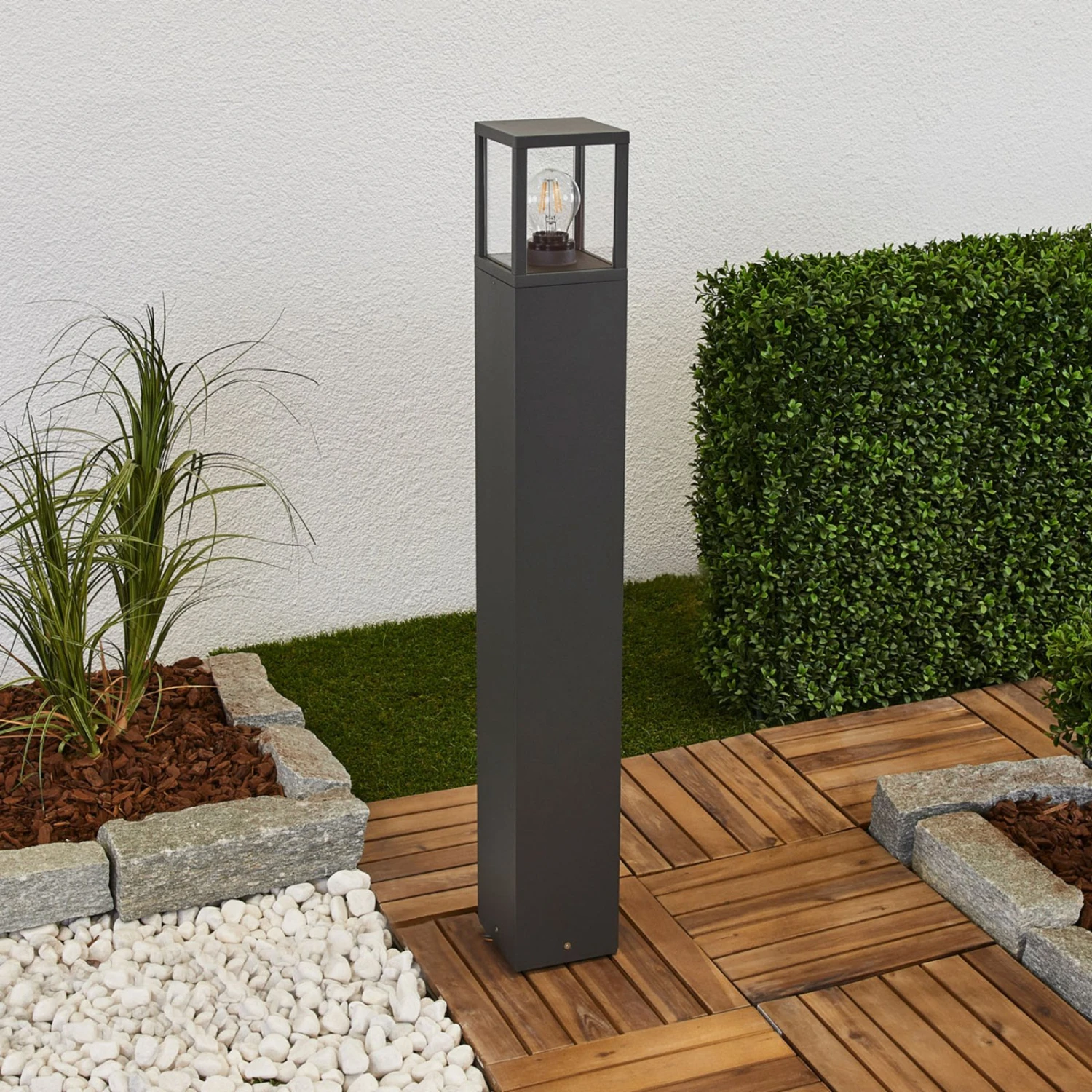 Lucande Wegeleuchte Klemens, Grafitgrau, Höhe 90 Cm 2 Lucande Wegeleuchte Klemens, Grafitgrau, Höhe 90 Cm – Bild 2