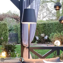 Lucande Terrassenleuchte Andrei Mit Dunkelgrauem Schirm -Lucande 9616148 10