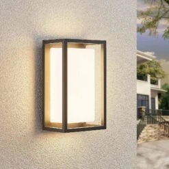 Lucande Ilirian LED-Außenwandleuchte Aus Aluminium