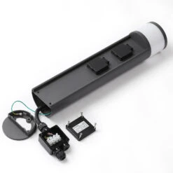 Lucande Corban Sockelleuchte Mit Zwei Steckdosen -Lucande 9616172 7