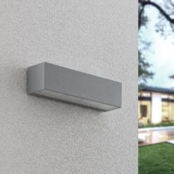 Lucande Lengo LED-Wandlampe, 25 Cm, Silber, 2-fl. -Lucande 9616206 2