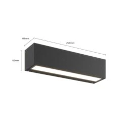 Lucande Lengo LED-Wandlampe, 25 Cm, Grafit, 1-fl. 11 Lucande Lengo LED-Wandlampe, 25 Cm, Grafit, 1-fl. -Lucande 9616208 4