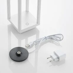 Lucande Mirina LED-Außenlaterne, Akku, USB, Weiß -Lucande 9616218 8