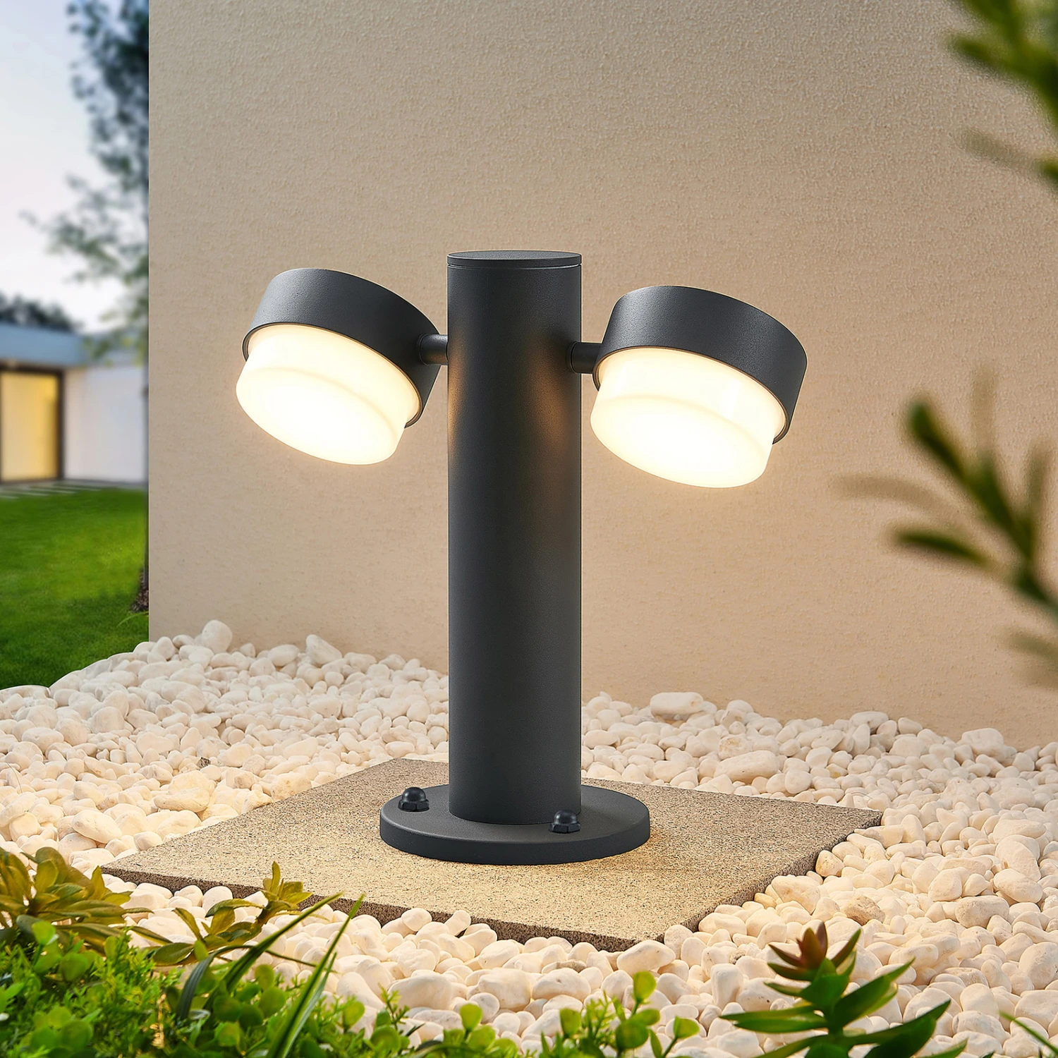 Lucande Marvella Sockelleuchte, Zweiflammig, 30 Cm 2 Lucande Marvella Sockelleuchte, Zweiflammig, 30 Cm – Bild 2