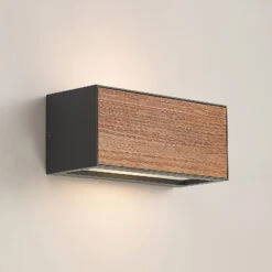 Lucande Lengo Wandleuchte E27 25cm 1-fl. Holz -Lucande 9616271 4