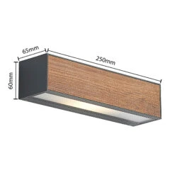 Lucande Lengo Wandleuchte R7s 25cm Down Holz -Lucande 9616274 3