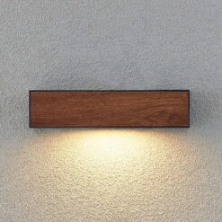 Lucande Lengo Wandleuchte R7s 25cm Down Holz -Lucande 9616274 5