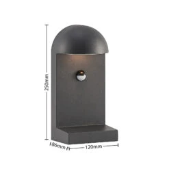 Lucande Jasmia Sensor-Außenwandlampe, Dunkelgrau -Lucande 9616279 6