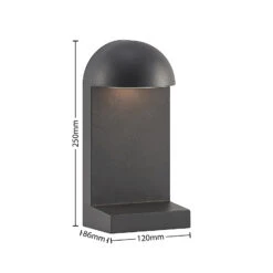 Lucande Jasmia Außenwandlampe, Dunkelgrau, G9 -Lucande 9616280 3