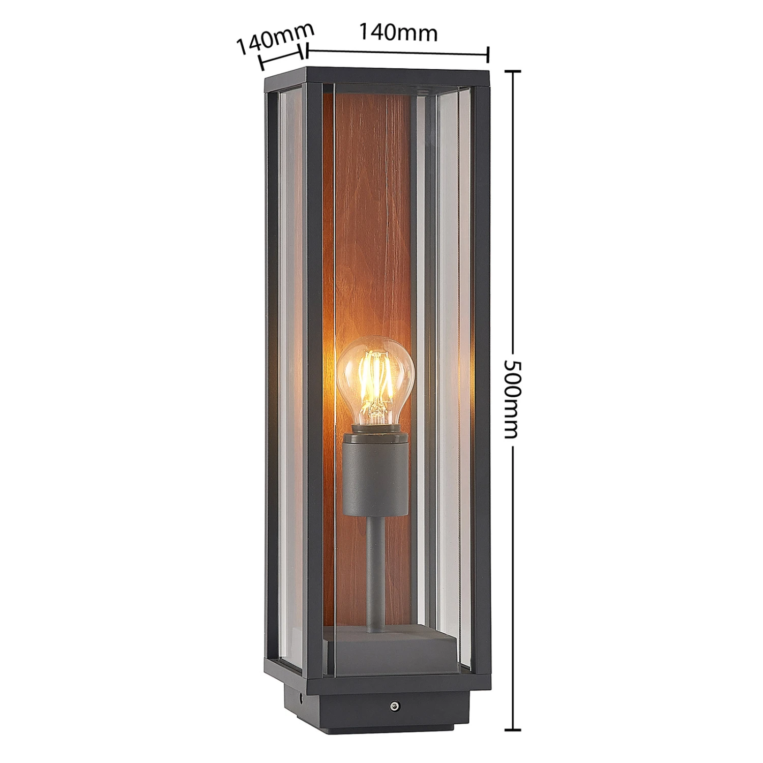 Lucande Elwin Sockelleuchte, Eckig, Alu, 50 Cm 5 Lucande Elwin Sockelleuchte, Eckig, Alu, 50 Cm – Bild 5