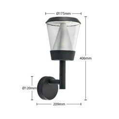 Lucande Tiany LED-Außenwandleuchte, Stehend -Lucande 9617059 3