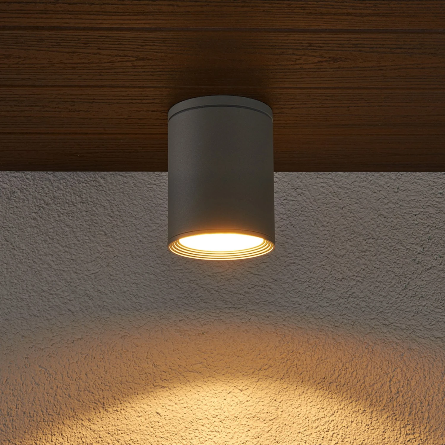 Lucande Außen-Deckenstrahler Minna, Silbergrau 2 Lucande Außen-Deckenstrahler Minna, Silbergrau – Bild 2