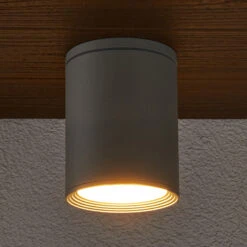 Lucande Außen-Deckenstrahler Minna, Silbergrau 10 Lucande Außen-Deckenstrahler Minna, Silbergrau -Lucande 9618024 2