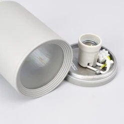 Lucande Außen-Deckenstrahler Minna, Silbergrau 13 Lucande Außen-Deckenstrahler Minna, Silbergrau -Lucande 9618024 5