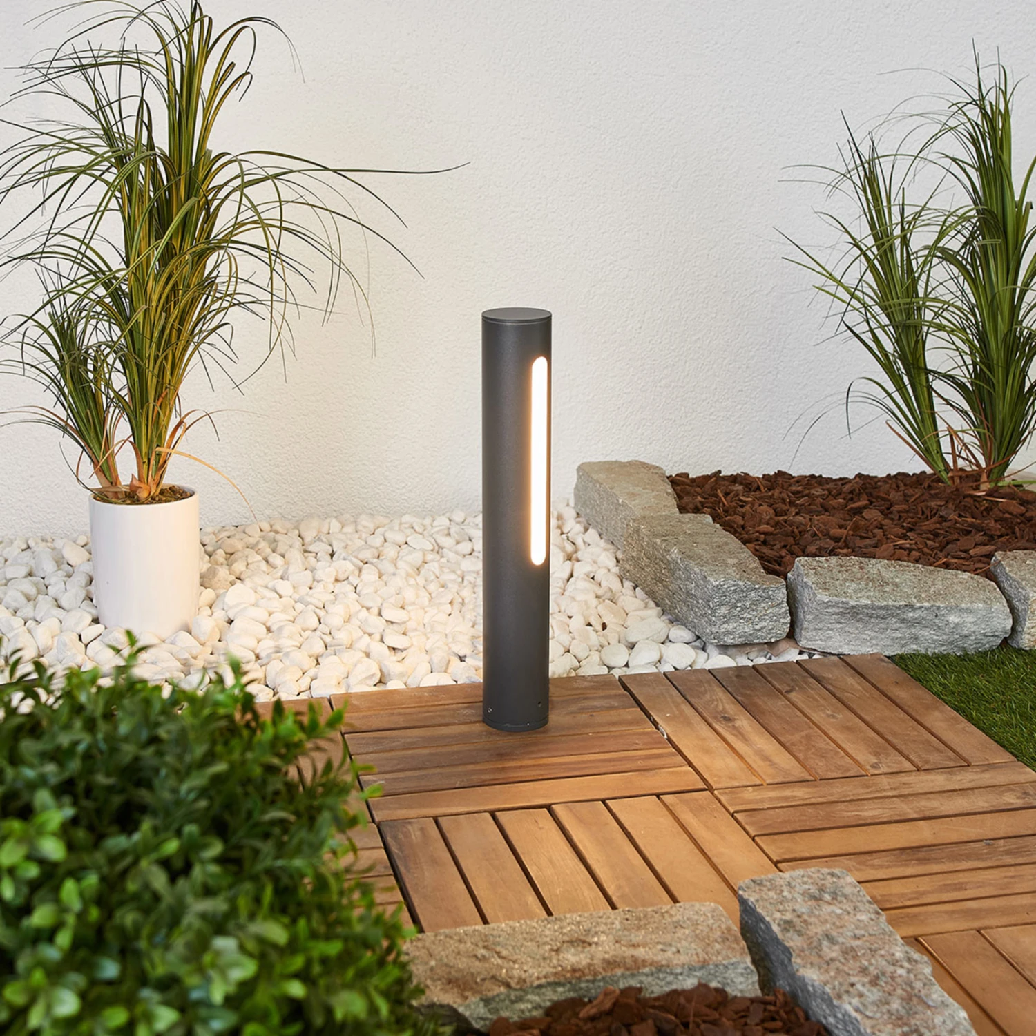 Lucande LED-Sockelleuchte Tomas In Dunkelgrau 3 Lucande LED-Sockelleuchte Tomas In Dunkelgrau – Bild 3