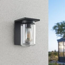 Lucande Semka Außenwandleuchte, Dunkelgrau -Lucande 9618153 2