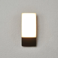 Lucande Gewölbte LED-Außenwandleuchte Siara, Dunkelgrau 12 Lucande Gewölbte LED-Außenwandleuchte Siara, Dunkelgrau -Lucande 9619093 3