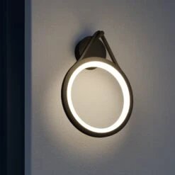 Lucande LED-Außenwandleuchte Mirco, Ringförmig, IP65
