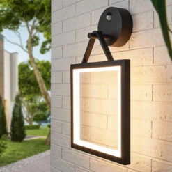 Lucande LED-Außenwandlampe Mirco M. Bewegungsmelder, Eckig -Lucande 9619148 3