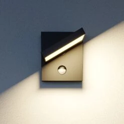 Lucande LED-Außenwandlampe Silvan, Dunkelgrau, Mit Sensor -Lucande 9619174 4