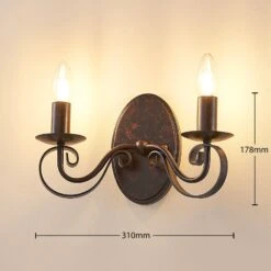 Lucande Rostfarbene Wandleuchte Caleb, 2-flammig 10 Lucande Rostfarbene Wandleuchte Caleb, 2-flammig -Lucande 9620532 2