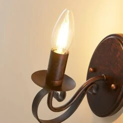 Lucande Caleb - Rostfarbene Wandleuchte Im Landhausstil -Lucande 9620533 7