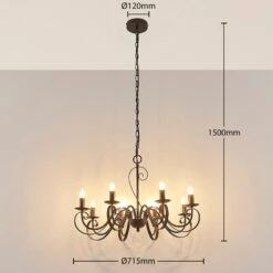 Lucande Caleb - Kronleuchter Im Landhausstil, 8-fl. -Lucande 9620534 4