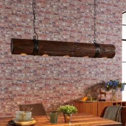 Lucande Pendelleuchte Legno Mit Dunklem Holzelement