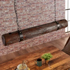 Lucande Pendelleuchte Legno Mit Dunklem Holzelement -Lucande 9621188 4