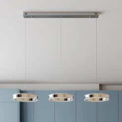 Lucande LED-Pendellampe Lyani, 3 Ringe Nebeneinander -Lucande 9621981 2