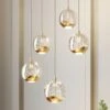 Lucande LED-Pendellampe Hayley, 5-fl., Rund, Gold