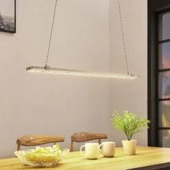 Lucande LED-Balkenpendelleuchte Tymon, Schmal, Ausziehbar