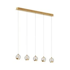 Lucande LED-Pendellampe Hayley, 5-fl., Länglich, Gold 14 Lucande LED-Pendellampe Hayley, 5-fl., Länglich, Gold -Lucande 9624458 5