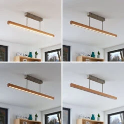 Lucande LED-Holz-Deckenleuchte Tamlin, Buchefarben, 100 Cm -Lucande 9624495 4