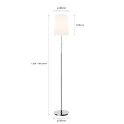 Lucande Pordis Stehlampe, 164 Cm, Chrom-weiß -Lucande 9624518 6