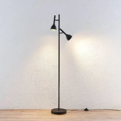 Lucande Stehleuchte Nordwin, 2-flammig, Schwarz-gold -Lucande 9624535 4