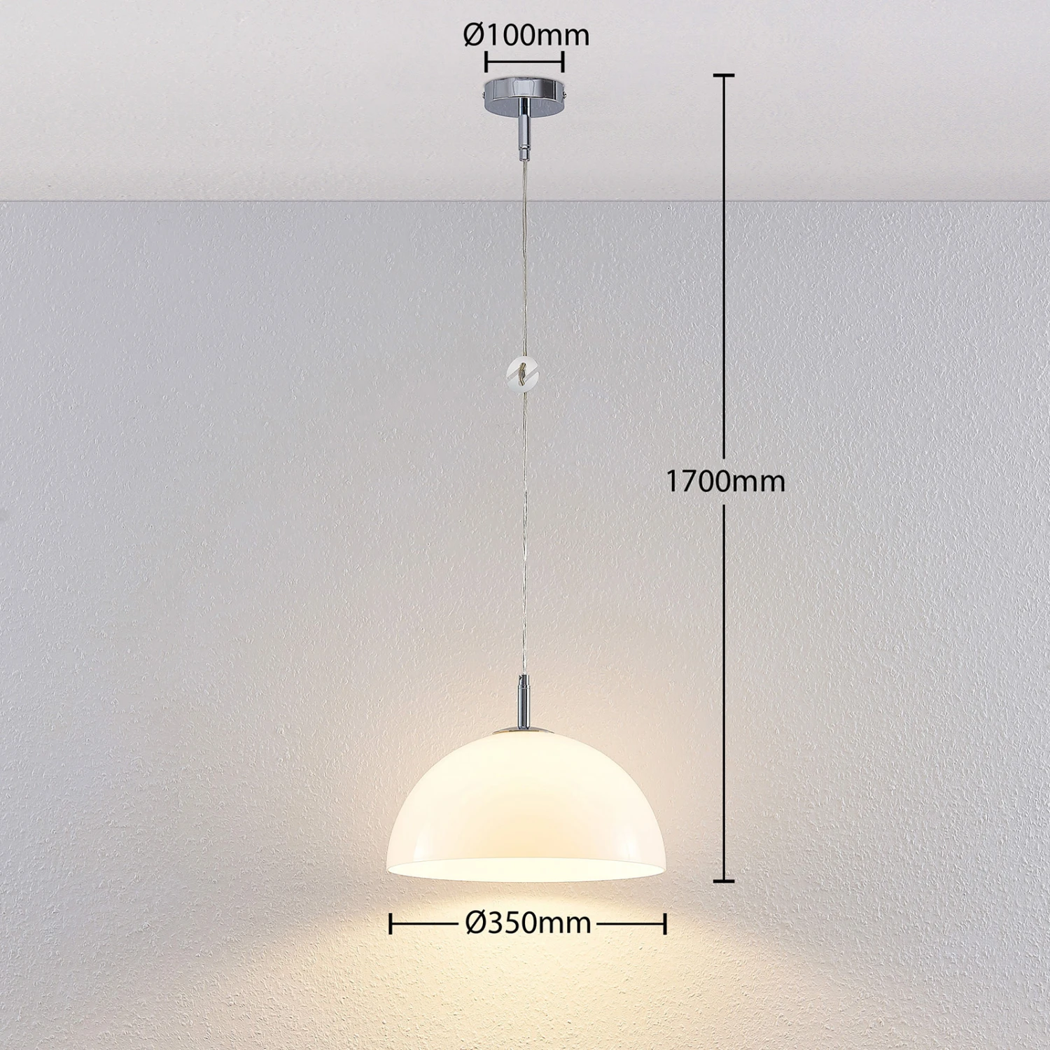 Lucande Lourenco Opalglas-Pendellampe, 35 Cm 4 Lucande Lourenco Opalglas-Pendellampe, 35 Cm – Bild 4
