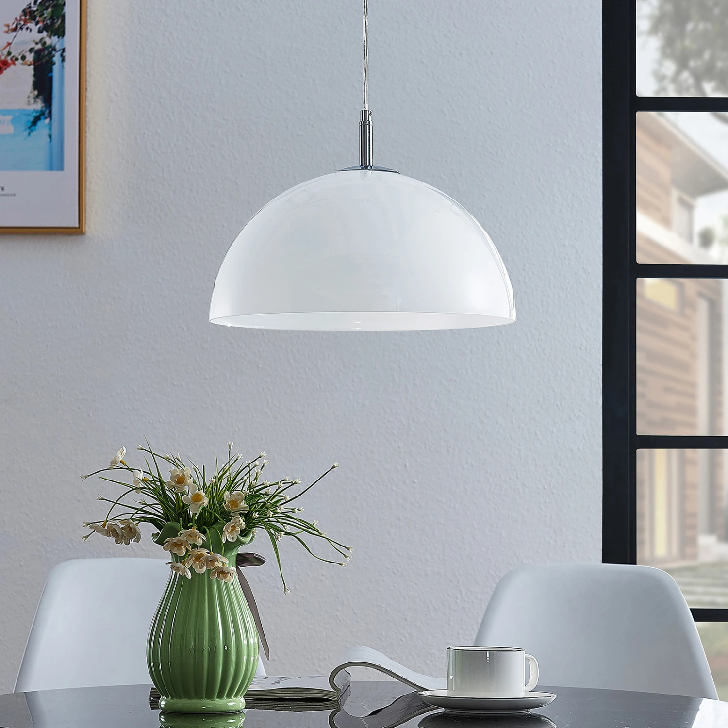 Lucande Lourenco Opalglas-Pendellampe, 35 Cm 5 Lucande Lourenco Opalglas-Pendellampe, 35 Cm – Bild 5