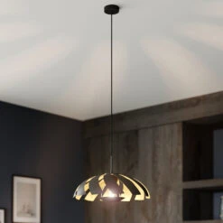 Lucande Archilleas Pendelleuchte, Schwarz-gold -Lucande 9624690 3