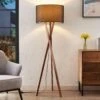Lucande Auriane Tripod-Stehlampe, Stoff Schwarz