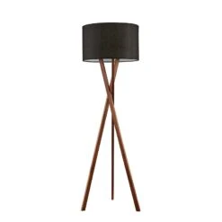 Lucande Auriane Tripod-Stehlampe, Stoff Schwarz -Lucande 9626160 2