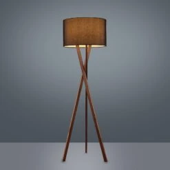 Lucande Auriane Tripod-Stehlampe, Stoff Schwarz -Lucande 9626160 6