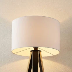 Lucande Bodhi Tripod-Stehleuchte, Zylinder, Weiß -Lucande 9626223 4