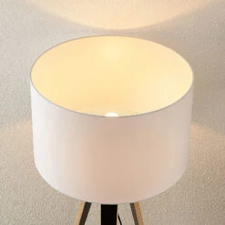 Lucande Bodhi Tripod-Stehleuchte, Zylinder, Weiß -Lucande 9626223 5