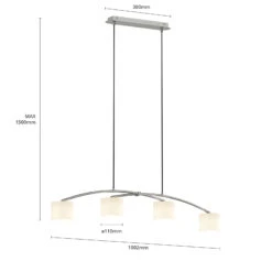 Lucande Juljana Pendellampe, 4-fl., Glasschirme -Lucande 9626235 6